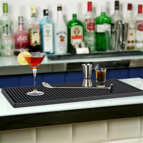 ISTAR Bar Mat for Cocktail and Coffee Bar 60x30cm Rubber Bar Service Spill Mat for Cocktail Bartender Coffee Bar or Countertop Mats Glass Drying Mat