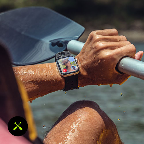 Bracelet en silicone intelligent à deux caméras de Wristcam pour Apple Watch 38/40/41 mm - Grand - Noir