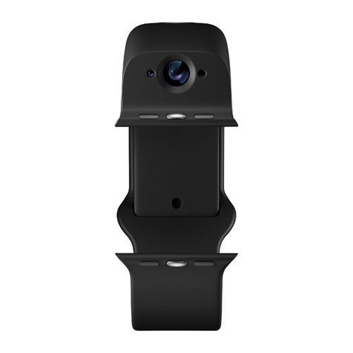 Bracelet en silicone intelligent à deux caméras de Wristcam pour Apple Watch 38/40/41 mm - Moyen/Grand - Noir