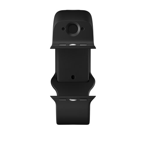 Bracelet en silicone intelligent à deux caméras de Wristcam pour Apple Watch 38/40/41 mm - Moyen/Grand - Noir