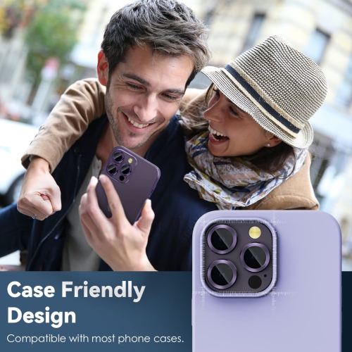 for iPhone 14 Pro - iPhone 14 Pro Max Camera Lens Protector, 9H Tempered Glass Camera Cover Screen Protector Metal Individual Ring for iPhone 14Pro