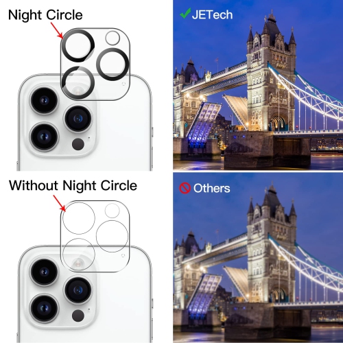 Camera Lens Protector for iPhone 14 Pro 6.1-Inch and iPhone 14 Pro Max 6.7-Inch, 9H Tempered Glass, Anti-Scratch, Case Friendly, Does Not Affect