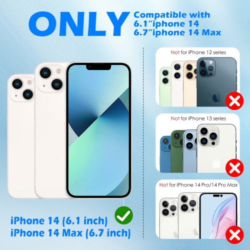 iPhone 14 / iPhone 14 Plus Camera Lens Protector, Anti-Scratch HD Tempered Glass Lens Screen Protection Cover, Metal Individual Lens Ring 2022,