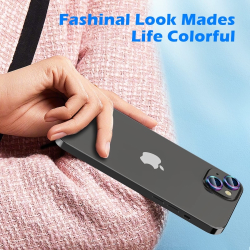 iPhone 14 / iPhone 14 Plus Camera Lens Protector, Anti-Scratch HD Tempered Glass Lens Screen Protection Cover, Metal Individual Lens Ring 2022,