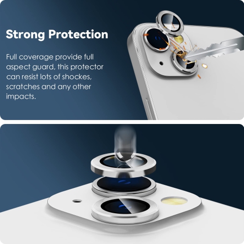 Protecteur d’objectif d’appareil photo pour iPhone 14 et iPhone 14 plus (6.7 po), protecteur d’anneau en verre trempé 9H étui protecteur d’appareil