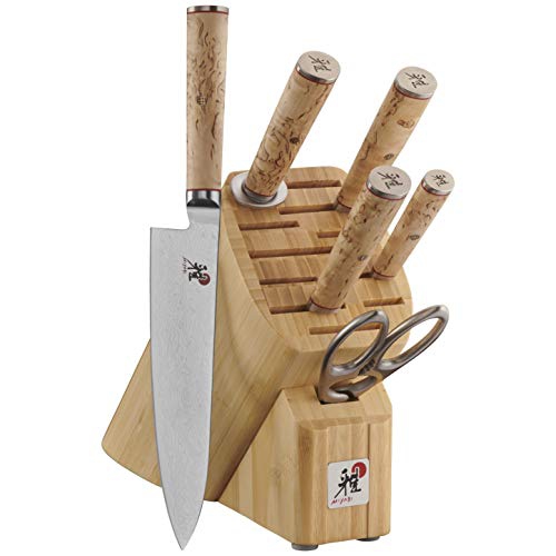 MIYABI 5000 – Ensemble de couteaux avec porte-couteaux MCD, 7 pièces, brun