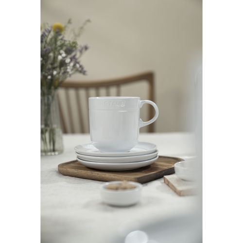 STAUB Dining Line Large Mug Set 470 ml / 4 Piece, White