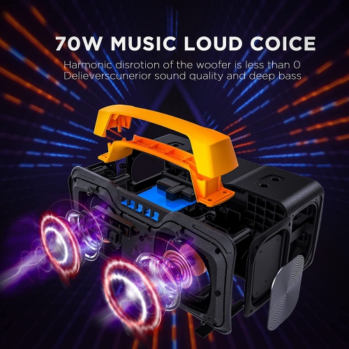 Open Box - Bugani M118 70W Powerful Portable Wireless IPX7 Waterproof Speaker