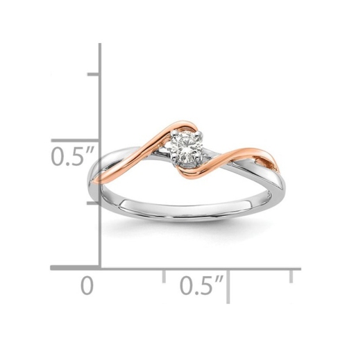 1/8 Carat Solitaire Diamond Promise Ring in 10K White and Rose Gold