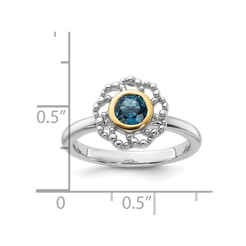 1/2 Carat London Blue Topaz Ring in Sterling Silver