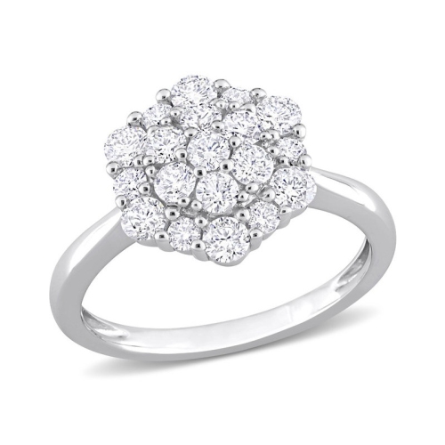 Bague de fiançailles en or blanc 10 ct avec diamants en bouquet 1.00 ct G-H, I2-I3