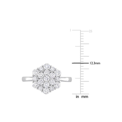 Bague de fiançailles en or blanc 10 ct avec diamants en bouquet 1.00 ct G-H, I2-I3