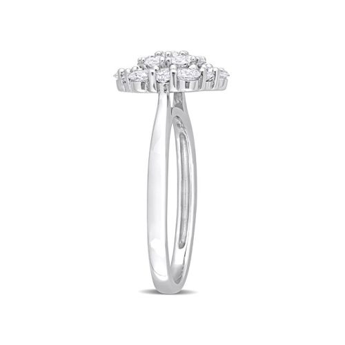 Bague de fiançailles en or blanc 10 ct avec diamants en bouquet 1.00 ct G-H, I2-I3