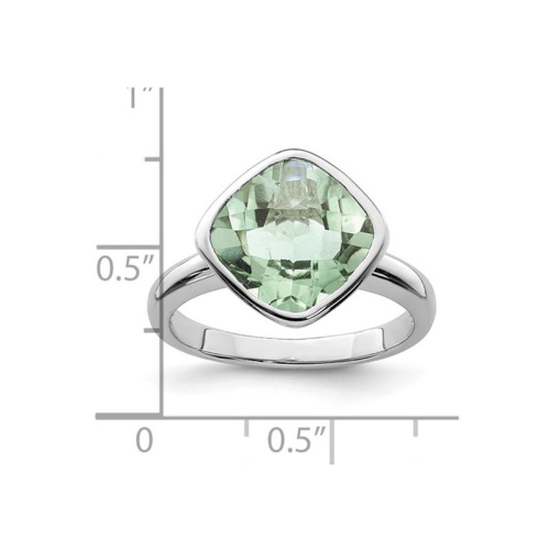 3.60 Carat Green Quartz Ring in Sterling Silver