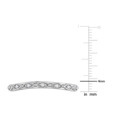 Diamond Accent Semi-Eternity Wedding Band Ring in 14K White Gold