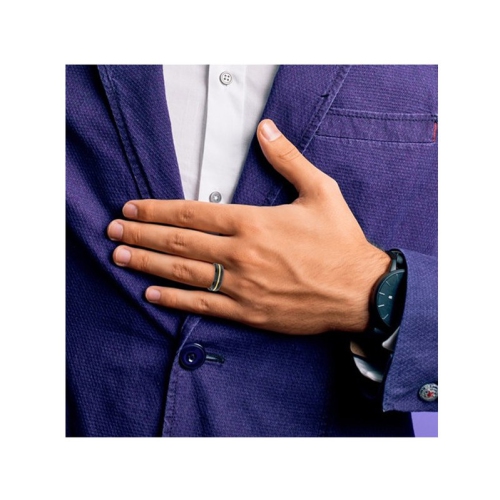 Jonc homme, acier inoxydable, placage noir et jaune