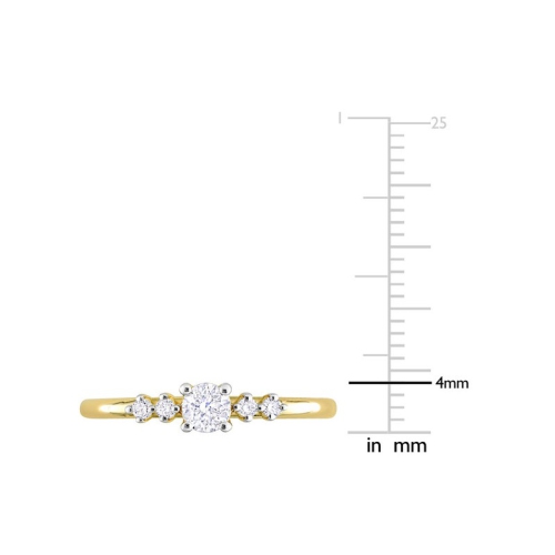Bague en or jaune 14 ct avec diamants 1/3 ct I1-I2 et H-I