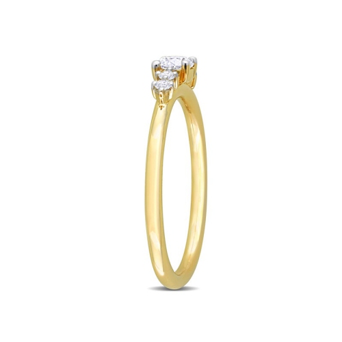 Bague en or jaune 14 ct avec diamants 1/3 ct I1-I2 et H-I