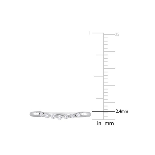 1/10 Carat Diamond Wedding Semi-Eternity Band Ring in 14k White Gold