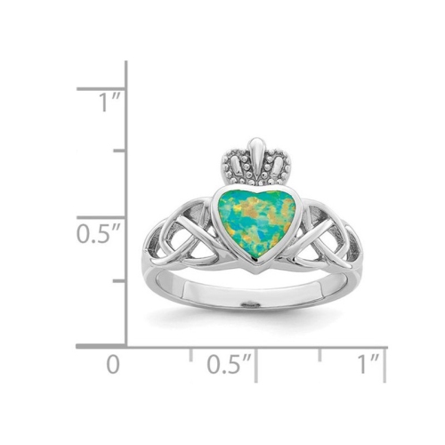 Bague à noeud Celtic en argent sterling, opale créée en laboratoire