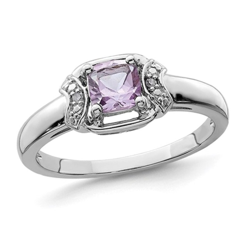 GEM AND HARMONY  2/5 Carat (Ctw) Quartz Ring In Sterling Silver In Pink