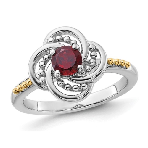 2/3 Carat Garnet Swirl Ring in Sterling Silver