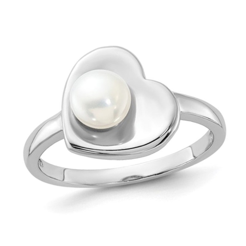 Pearl sales heart ring