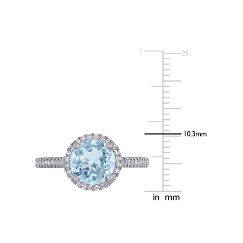 1.50 Carat Aquamarine Engagement Ring with Diamonds in 14K White Gold