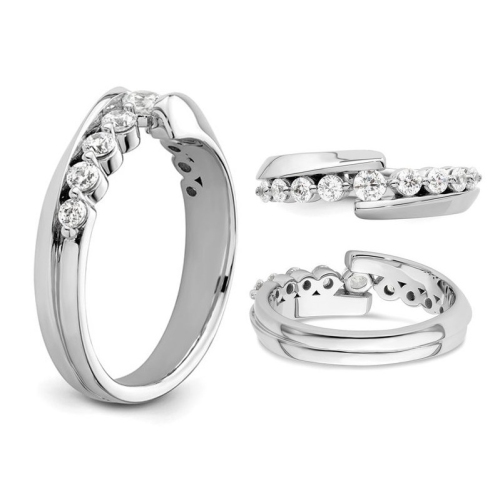 1/2 Carat Lab-Grown Diamond Anniversary Band Ring in 14K White Gold (SIZE 7)