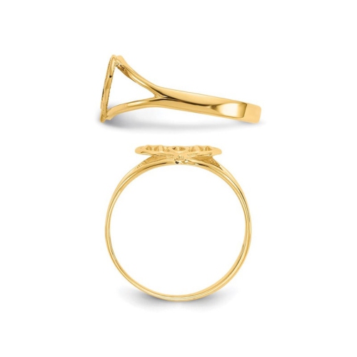 10K Yellow Gold Polished MOM Heart Ring