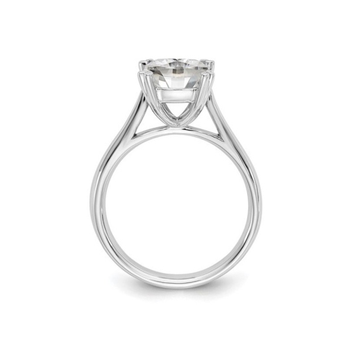 2.15 Carat Cushion-Cut Synthetic Moissanite Solitaire Engagement Ring 14K White Gold