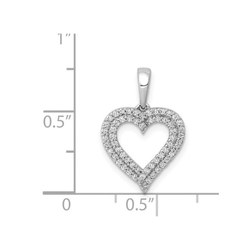 1/4 Carat Diamond Double Heart Pendant Necklace in 10K White Gold with Chain