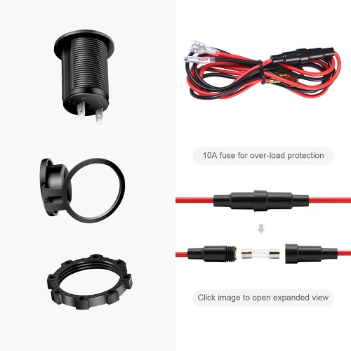 ISTAR 12V Cigarette Lighter Socket with Eject Button Cigarette Lighter Plug Car Cigarette Lighter Replacement Auxiliary Power Outlet for Automotive