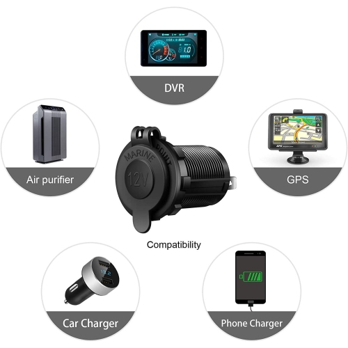 ISTAR 12V Cigarette Lighter Socket with Eject Button Cigarette Lighter Plug Car Cigarette Lighter Replacement Auxiliary Power Outlet for Automotive