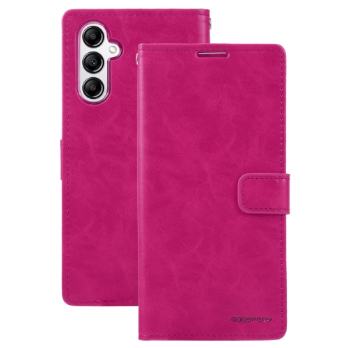 TopSave Goospery BLUEMOON Card Slot w/Magnetic Clip Leather Folio Wallet Flip For Samsung Galaxy A14 6.6", Hot Pink