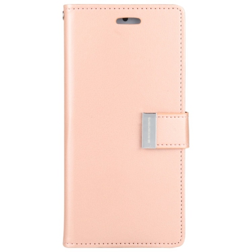 TopSave Goospery RICH MAX(5) Card Slot w/Magnetic Clip Leather Folio Wallet Flip For Samsung Galaxy 14 6.6", Rose Gold