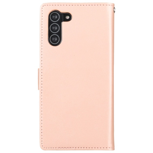 TopSave Goospery RICH MAX(5) Card Slot w/Magnetic Clip Leather Folio Wallet Flip For Samsung Galaxy 14 6.6", Rose Gold