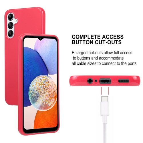 TopSave Goospery Pearl Jelly Gel TPU Case For Samsung Galaxy A14 5G 6.6", Hot Pink