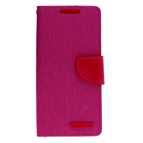 TopSave Goospery CANVAS Card Slot w/Magnetic Clip Denim Cloth Folio Wallet Flip For Samsung Galaxy A14 5G 6.6", Pink