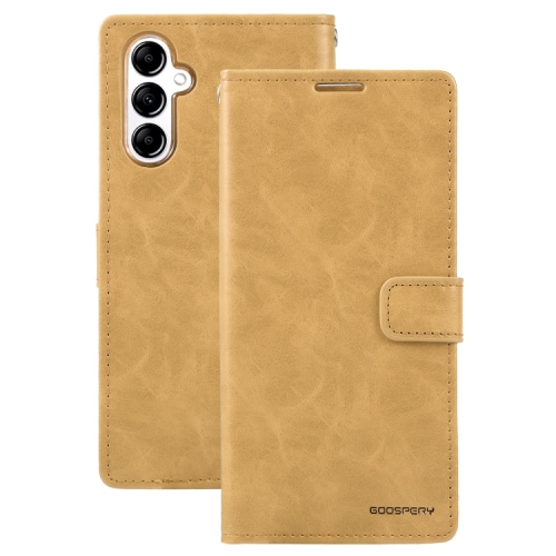 TopSave Goospery BLUEMOON Card Slot w/Magnetic Clip Leather Folio Wallet Flip For Samsung Galaxy A14 6.6", Gold