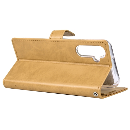 TopSave Goospery BLUEMOON Card Slot w/Magnetic Clip Leather Folio Wallet Flip For Samsung Galaxy A14 6.6", Gold