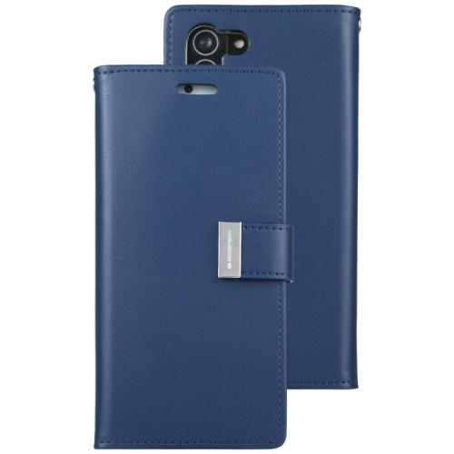 TopSave Goospery RICH MAX(5) Card Slot w/Magnetic Clip Leather Folio Wallet Flip For Samsung Galaxy 14 6.6", Navy Blue