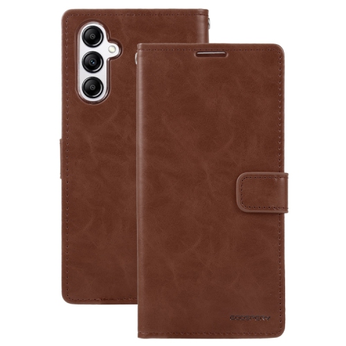 TopSave Goospery BLUEMOON Card Slot w/Magnetic Clip Leather Folio Wallet Flip For Samsung Galaxy A14 6.6", Brown