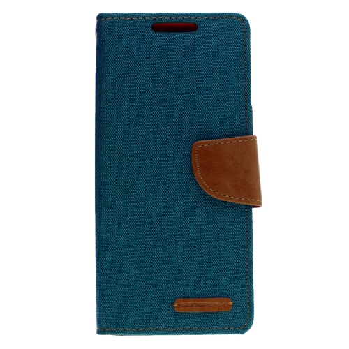 TopSave Goospery CANVAS Card Slot w/Magnetic Clip Denim Cloth Folio Wallet Flip For Samsung Galaxy A14 5G 6.6", Green