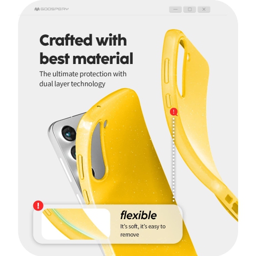 TopSave Goospery Pearl Jelly Gel TPU Case For Samsung Galaxy A14 5G 6.6", Yellow