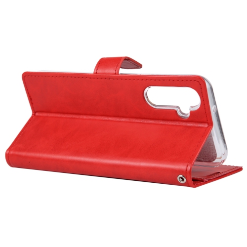 TopSave Goospery BLUEMOON Card Slot w/Magnetic Clip Leather Folio Wallet Flip For Samsung Galaxy A14 6.6", Red