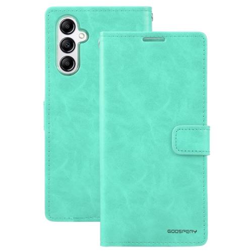 TopSave Goospery BLUEMOON Fente pour Carte avec Clip Magnétique Portefeuille Folio en Cuir Flip pour Samsung Galaxy A14 6.6", Bleu sarcelle