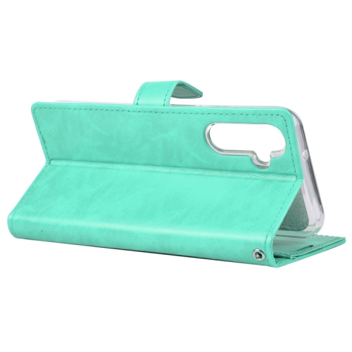 TopSave Goospery BLUEMOON Fente pour Carte avec Clip Magnétique Portefeuille Folio en Cuir Flip pour Samsung Galaxy A14 6.6", Bleu sarcelle