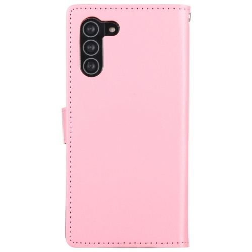 TopSave Goospery RICH MAX(5) Card Slot w/Magnetic Clip Leather Folio Wallet Flip For Samsung Galaxy 14 6.6", Baby Pink