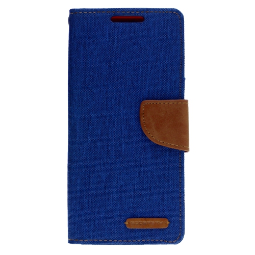 TopSave Goospery CANVAS Card Slot w/Magnetic Clip Denim Cloth Folio Wallet Flip For Samsung Galaxy A14 5G 6.6", Blue